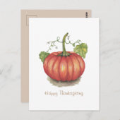 Niedlicher Kürbis mit Weinbergen in Wasserfarbe Postkarte (Vorne/Hinten)