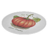 Niedlicher Kürbis mit Weinbergen in Wasserfarbe Schneidebrett (Ecke)