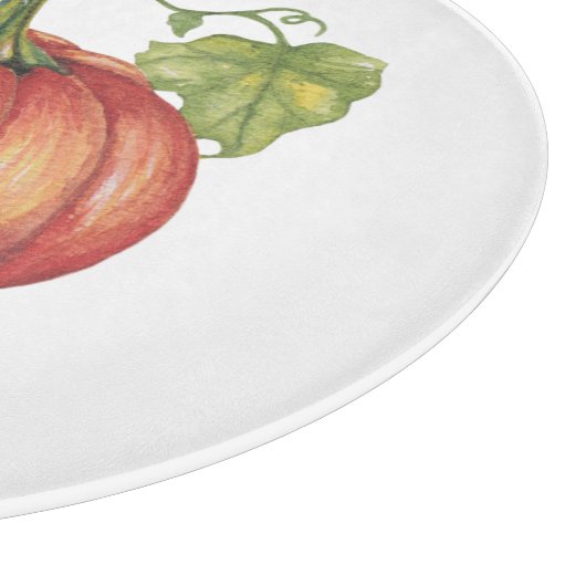 Niedlicher Kürbis mit Weinbergen in Wasserfarbe Schneidebrett (Ecke)