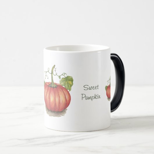 Niedlicher Kürbis mit Weinbergen in Wasserfarbe Verwandlungstasse (VorderseiteRechts)