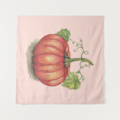 Niedlicher Kürbis mit Weinbergen in Wasserfarbe Wandteppich (Vorderseite (Horizontal))