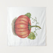 Niedlicher Kürbis mit Weinbergen in Wasserfarbe Wandteppich (Vorderseite (Horizontal))