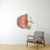 Niedlicher Kürbis mit Weinbergen in Wasserfarbe Wandteppich (Beispiel (Horizontal))