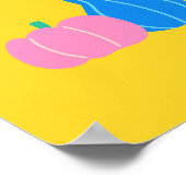 Niedlicher Kürbis und Gourmets Kunst in Gelb Poster (Ecke)