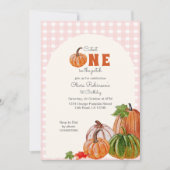 Niedlicher Kürbis zum 1. Geburtstag Einladung (Vorderseite)