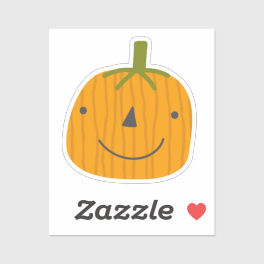 Niedlicher Kürbisaufkleber Aufkleber (Blatt)