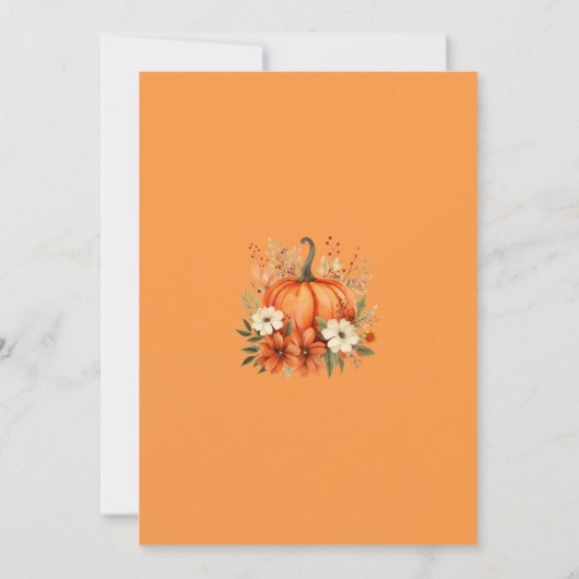 Niedlicher Kürbisfall Herbstdusche Einladung (Rückseite)