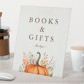 Niedlicher Kürbisfall Herbstdusche Sockelschild (In Situ)