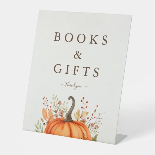 Niedlicher Kürbisfall Herbstdusche Sockelschild (Vorderseite)