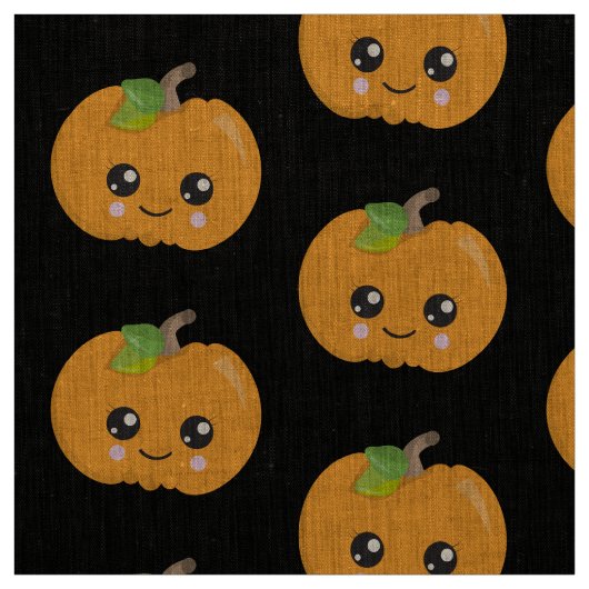 Niedlicher Kürbisgefecht Halloween Schwarz Stoff (Muster)