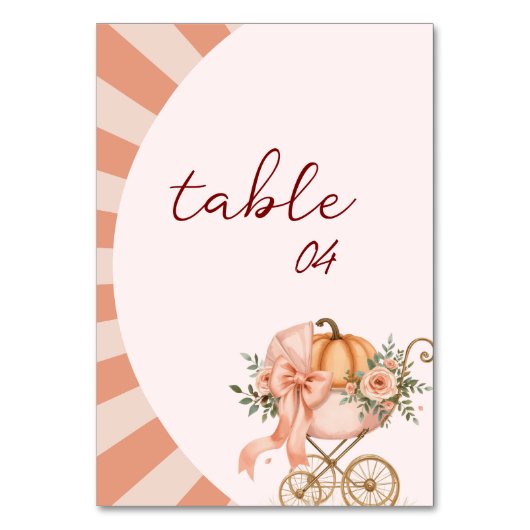 Niedlicher Kürbisgewächse Tischnummer Zeichen (Vorderseite)