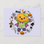 Niedlicher KürbisHalloween-Charakter Feiertagspostkarte (Vorderseite)