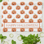 Niedlicher KürbisHalloween Custom Geschirrtuch (Gefaltet)