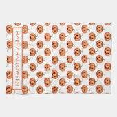 Niedlicher KürbisHalloween Custom Geschirrtuch (Horizontal)