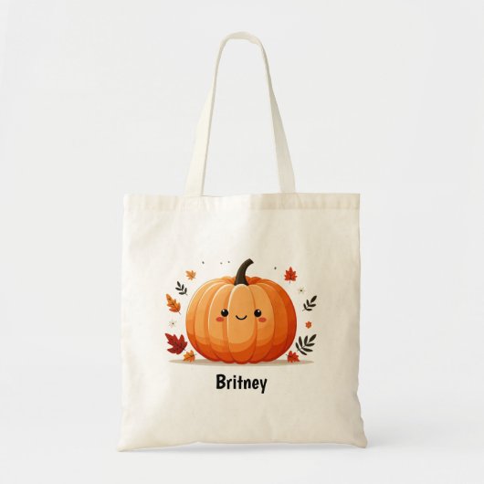 Niedlicher KürbisHalloween Custom Tragetasche (Vorne)
