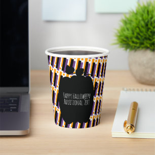 Niedlicher KürbisHalloween Geometric Lila Pappbecher