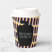 Niedlicher KürbisHalloween Geometric Lila Pappbecher (Vorderseite)