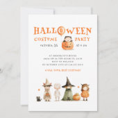 Niedlicher Kürbisklotz Halloween Kids Party Einladung (Vorderseite)