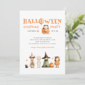 Niedlicher Kürbisklotz Halloween Kids Party Einladung (Stehend Vorderseite)