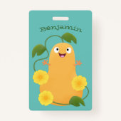 Niedlicher Kürbiskürbis Cartoon Ausweis (Rückseite)