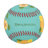 Niedlicher Kürbiskürbis Cartoon Baseball (Vorderseite)