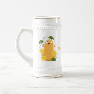 Niedlicher Kürbiskürbis Cartoon Bierglas