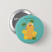 Niedlicher Kürbiskürbis Cartoon Button (Vorne & Hinten)