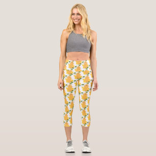 Niedlicher Kürbiskürbis Cartoon Capri Leggings