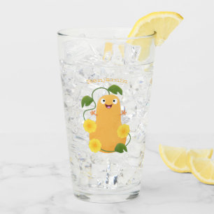 Niedlicher Kürbiskürbis Cartoon Glas