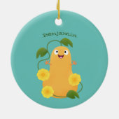 Niedlicher Kürbiskürbis Cartoon Keramik Ornament (Hinten)