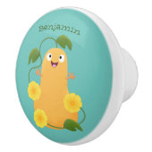 Niedlicher Kürbiskürbis Cartoon Keramikknauf (Rechts)