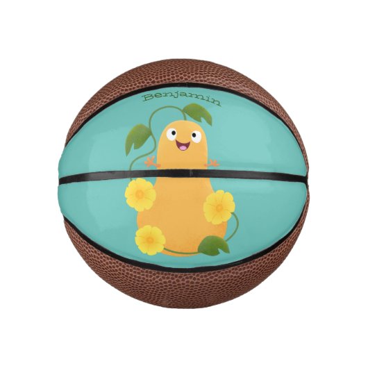 Niedlicher Kürbiskürbis Cartoon Mini Basketball (Vorderseite)