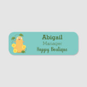 Niedlicher Kürbiskürbis Cartoon Namensschild (Vorderseite)