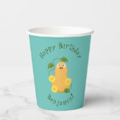 Niedlicher Kürbiskürbis Cartoon Pappbecher (Rückseite)