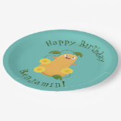 Niedlicher Kürbiskürbis Cartoon Pappteller (Schrägansicht)