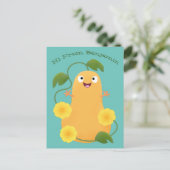 Niedlicher Kürbiskürbis Cartoon Postkarte (Stehend Vorderseite)