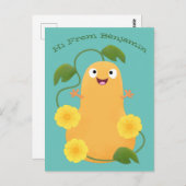 Niedlicher Kürbiskürbis Cartoon Postkarte (Vorne/Hinten)