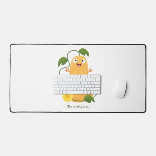 Niedlicher Kürbiskürbis Cartoon Schreibtischunterlage (Tastatur & Maus)