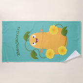 Niedlicher Kürbiskürbis Cartoon Strandtuch (Vorderseite)