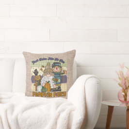 niedlicher Kürbispflaster Herbst Saison Kissen