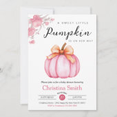 Niedlicher Kürbispink Blütenmädchendusche Einladung (Vorderseite)