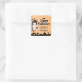 Niedlicher Kürbisschnitzel Quadratischer Aufkleber (Tasche)