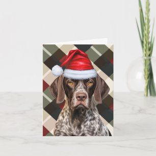 Niedlicher Kurzfilm Pointer Santa Dog Red Green Ka Feiertagskarte