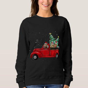 Niedlicher Labradoodle Hund fahren Weihnachten Wei Sweatshirt