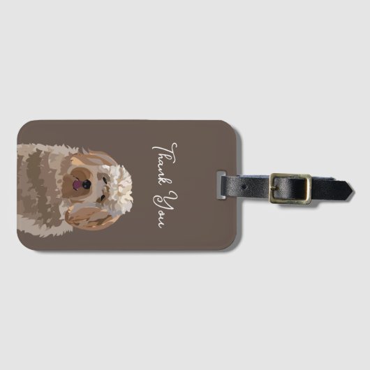 Niedlicher Labradoodle Hund Personalisiert Gepäckanhänger (Vorderseite (Horizontal))