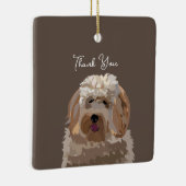 Niedlicher Labradoodle Hund Personalisiert Keramikornament (Rechts)