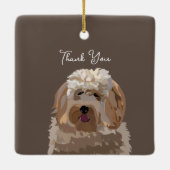 Niedlicher Labradoodle Hund Personalisiert Keramikornament (Rückseite)