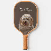 Niedlicher Labradoodle Hund Personalisiert Pickleball Schläger (Rückseite)