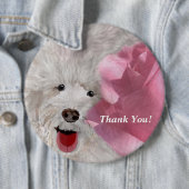 Niedlicher Labradoodle & Rose Spaß Button (Beispiel)