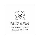 Niedlicher Labrador Dog Peeking oben Adresse Permastempel (Design)